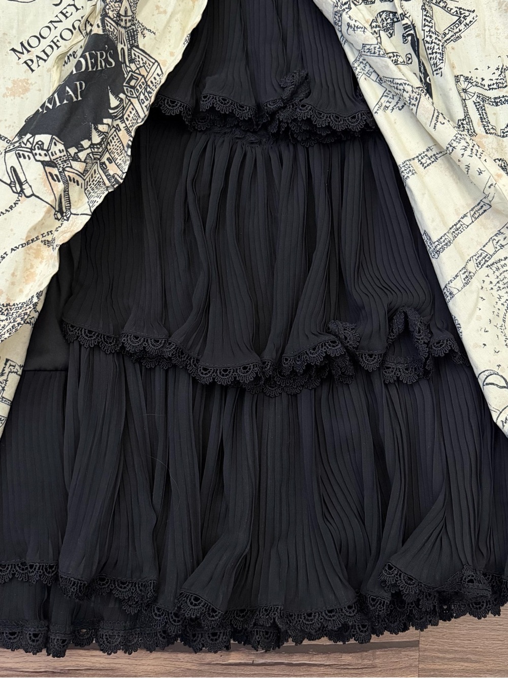 Harry Potter Marauder's Map Corset Back Square Neck Fit & Flare Dress Size M - Picture 15 of 16